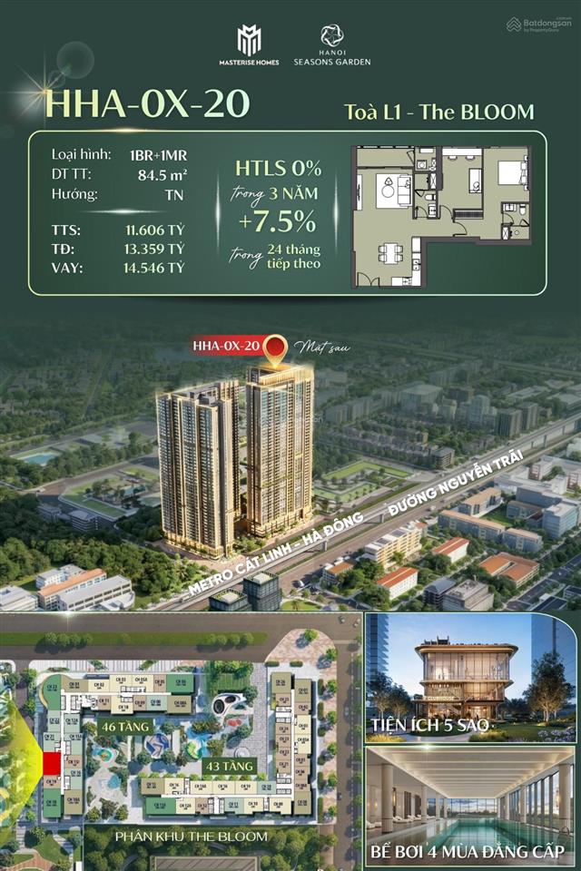 Căn 2pn giá mềm hiếm có view nội khu tại lumière hanoi seasons garden