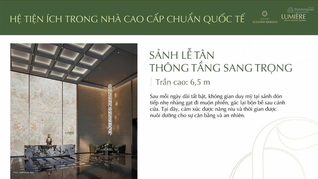 Căn 2pn giá mềm hiếm có view nội khu tại lumière hanoi seasons garden