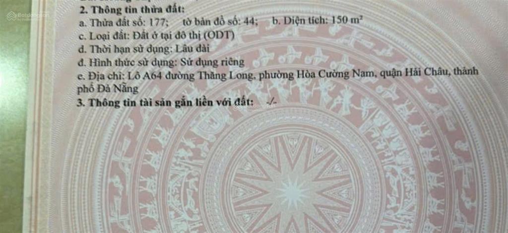 Đất biệt thự view sông đường thăng long trung tâm thành phố diện tích 150m2 ngang 7.5m
