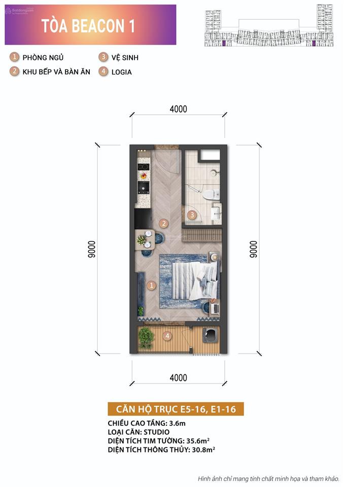 Căn hộ biển beacon studio + 38m² dự kiến 2.34 tỷ | 70% nhận nhà | sổ lâu dài duy nhất vũng vàu