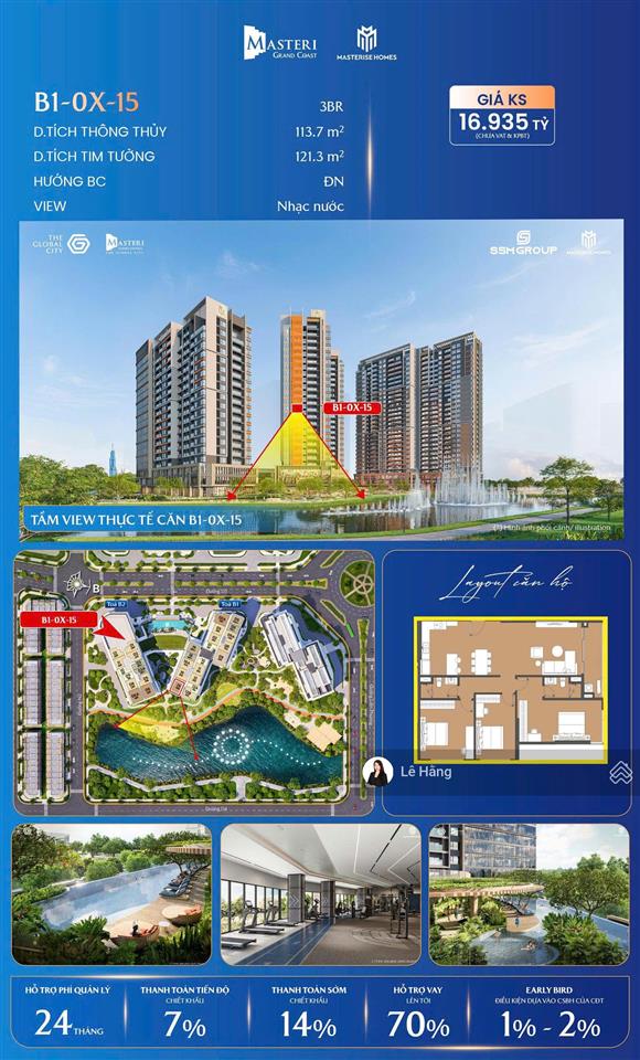 Masteri cosmo central 3pn view nhạc nước