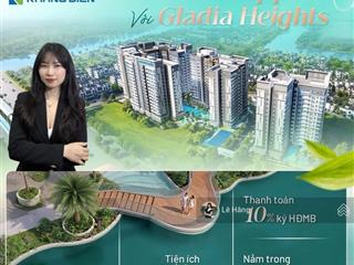 Căn góc 3pn gladia heights 115m2 nhà thô view metro tương lai