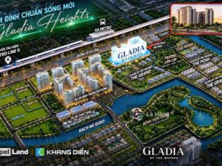 Bán 2pn gladia heights, gần thủ thiêm, giá 83 triệu/m², thanh toán 10% nhận nhà