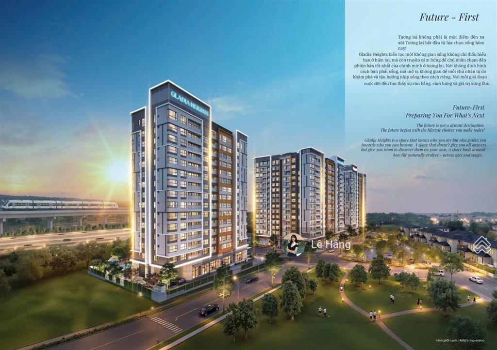 Bán căn hộ 1pn gladia heights bàn giao cơ bản