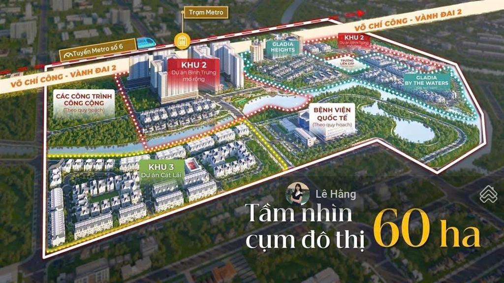 Căn góc 3pn gladia heights 115m2 nhà thô