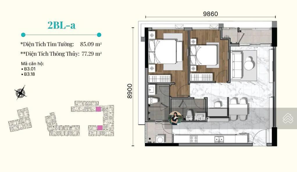 Bán căn hộ 2pn gladia heights 71m2 bàn giao tiêu chuẩn