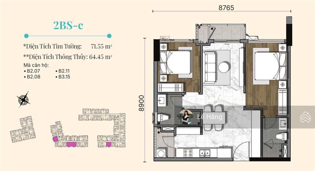 Bán căn hộ 2pn gladia heights bàn giao cơ bản chỉ 6.5 tỷ