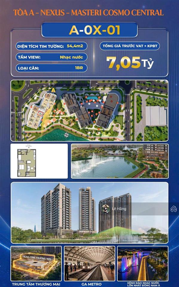 Bán 1pn the global city view nhạc nước  1pn nexus zone cosmo central