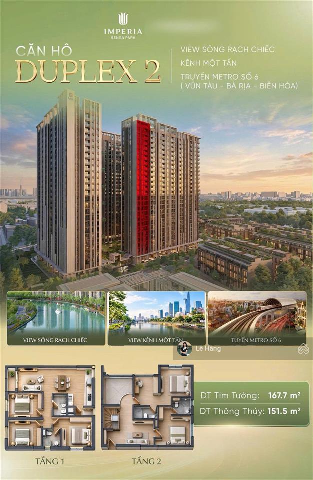 Bán duplex imperia sensa park ban công trọn sông rạch chiếc