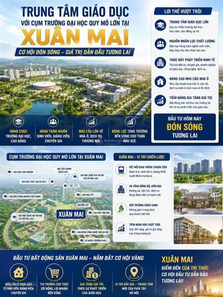 Giá 1.6 tỷ xuân mai tiềm năng không khác gì hòa lạc 5 năm trước đón sóng quy hoạch giáo dục.