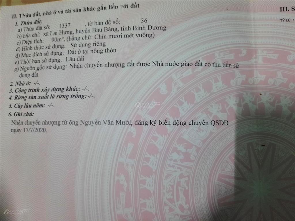 Đất nền dự án 90 m2, chính chủ, đã có sổ hồng riêng