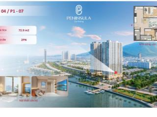 Duy nhất, cần bán gấp căn hộ 2pn 72,9 m2 peninsula view sông hàn, đà nẵng