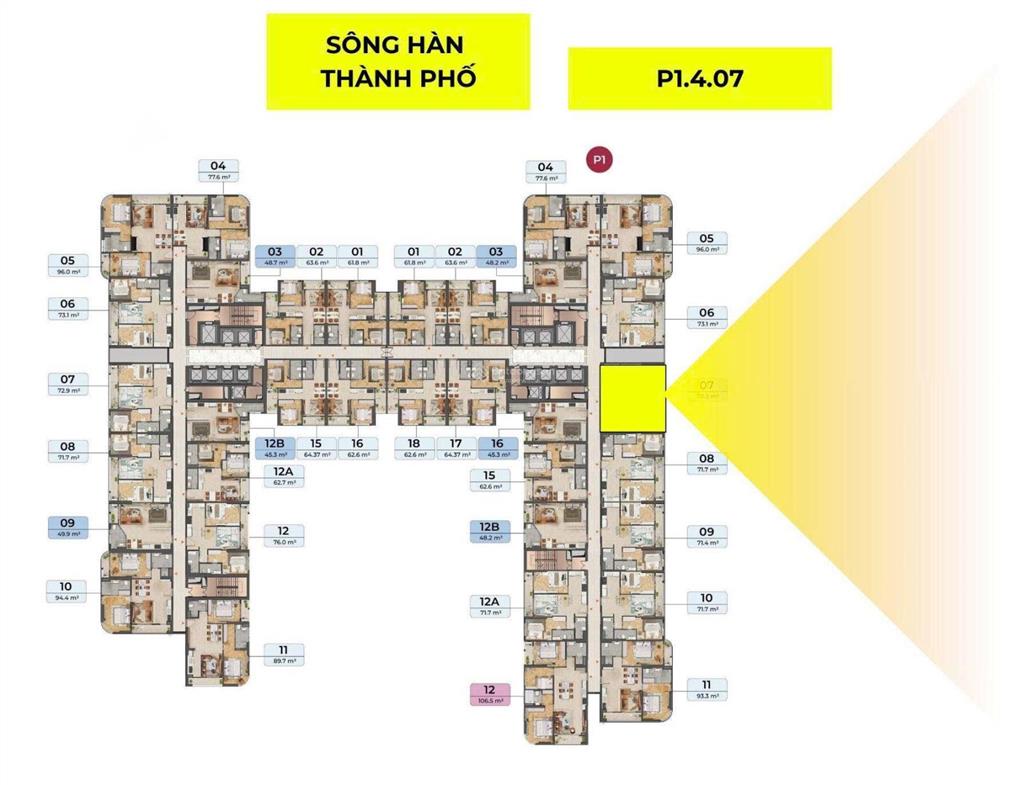 Duy nhất, cần bán gấp căn hộ 2pn 72,9 m2 peninsula view sông hàn, đà nẵng