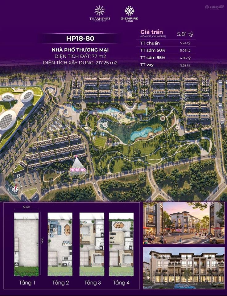 Giai đoạn 1 chỉ 4.7 tỷ sở hữu nhà phố thanh phú centre point của bim land