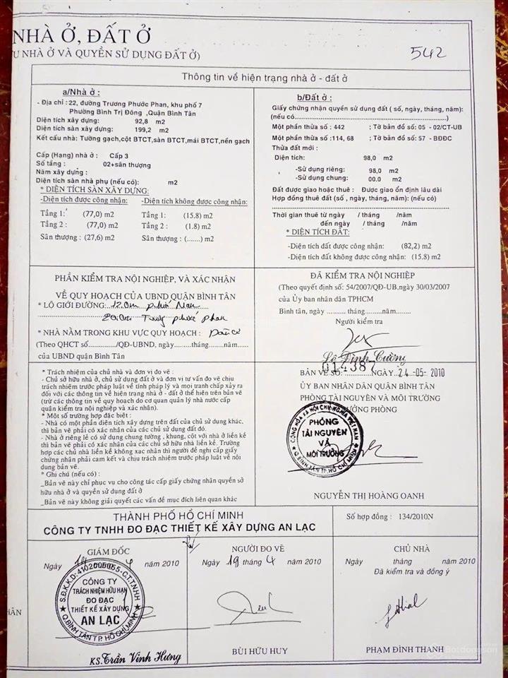 Bán nhà chính chủ tại 22 trương phước phan, bình trị đông, bình tân