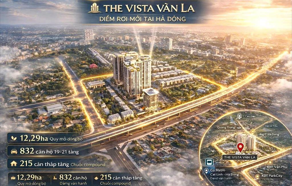 Bán ch 2pn the vista văn la, 5,6 tỷ, 69m2, view đẹp ở quang trung, hà đông