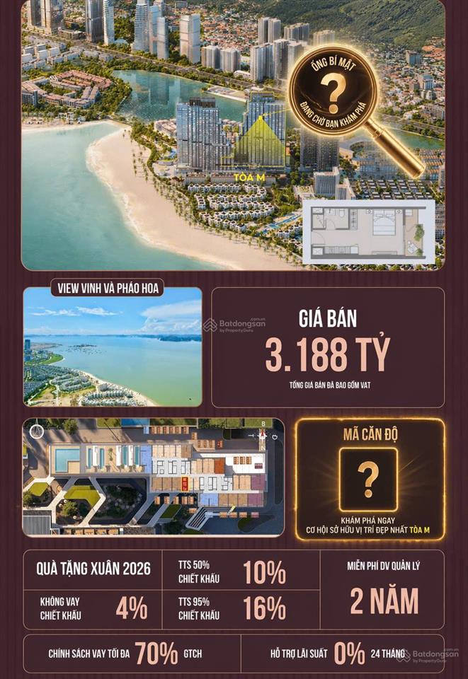 Studio view vịnh tầng cao hướng đông nam căn đẹp giữ kín! giá chỉ 2.72 tỷ  xem nhà mẫu