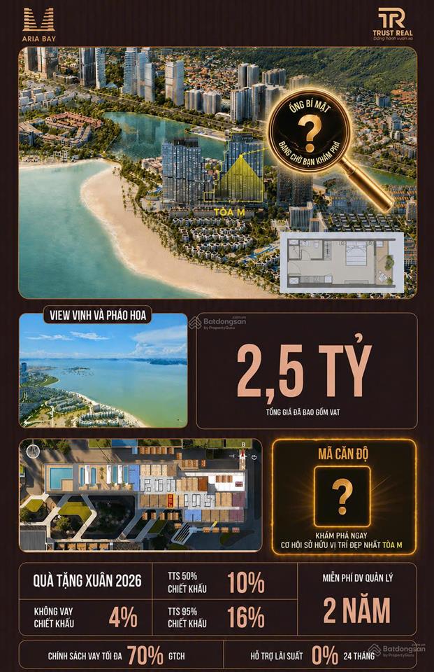 Hàng hiếm còn lại studio view vịnh tầng cao aria bay hạ long | giá chỉ 2,5 tỷ tts