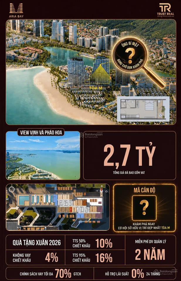 Căn studio nhưng view duplex tòa m, view pháo hoa và vịnh, 31m2 giá chỉ 2,7 tỷ