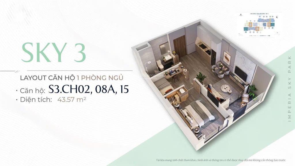 Cần bán nhanh căn 1pn+ imperia sky park  kđt nam an khánh  gần smart city  chỉ hơn 3 tỷ
