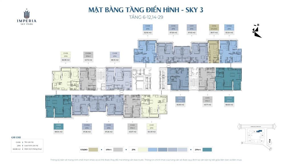 Quỹ căn độc quyền s3 imperia sky park  1pn+1 tầng trung view nội khu cực đẹp.  0866 972 ***