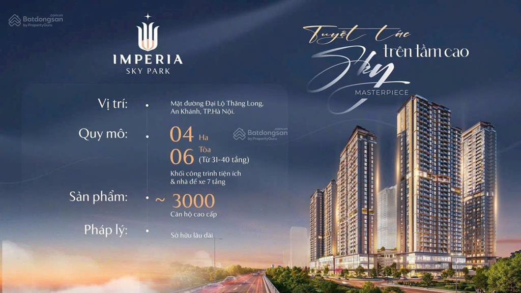 Cắt lỗ 200tr imperia sky park nam an khánh đón sóng hoài đức lên quận tuyến metro số 5