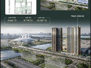 Bán căn 2pn 65m2 lumiere essence peak vinhomes cổ loa view hồ 32ha giá 8,71 tỷ htls 0% đến 3/2029