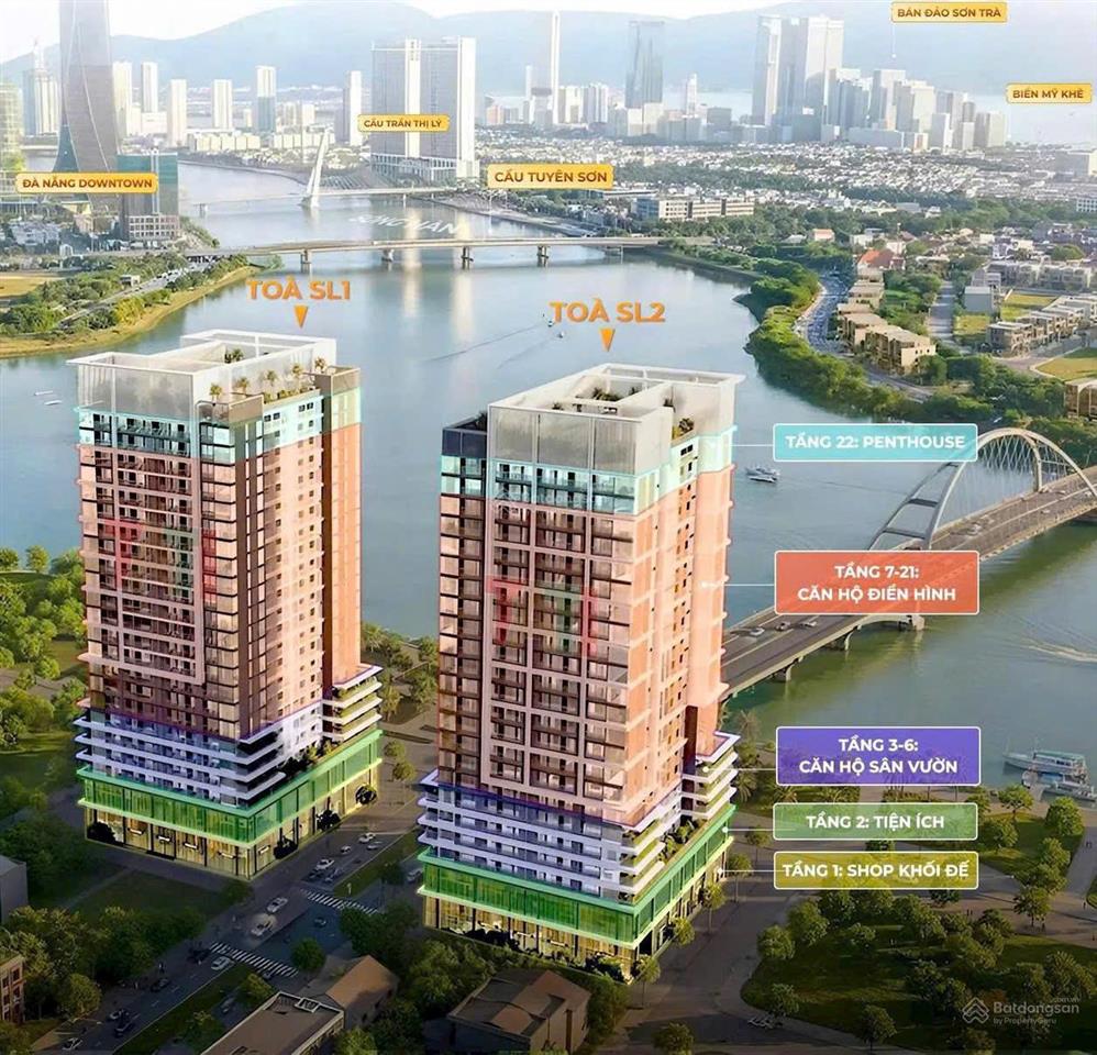 Căn 1pn + đẹp chỉ 2,47 tỷ slight tower đà nẵng  view sông  ck đến 18,5%  ls 0% đến 24 tháng