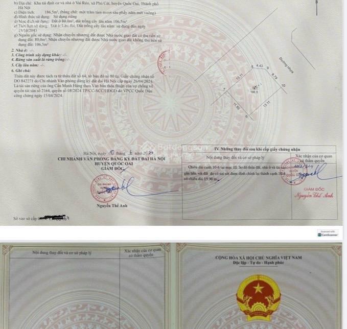 Mảnh đất duy nhất tđc bắc phú cát.cạnh ql 21a.lô góc 2 mặt thoáng.ô tô tránhkinh doanh180m2.