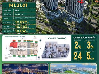 Căn góc dualkey dự án the meridian  3pn, 3wc  view trực diện downtown 69 tầng  1 căn duy nhất