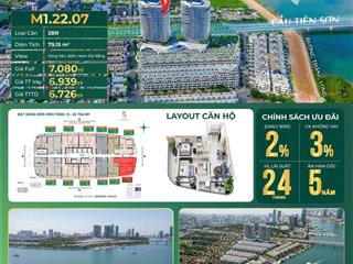 Căn góc 2pn view biển  ngã 3 sông  có sân thượng ngắm pháo hoa  the meridian đà nẵng