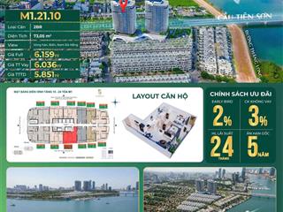 2pn,2wc  tầng cao  view biển, ngã ba sông, núi ngũ hành sơn  the meridian đà nẵng
