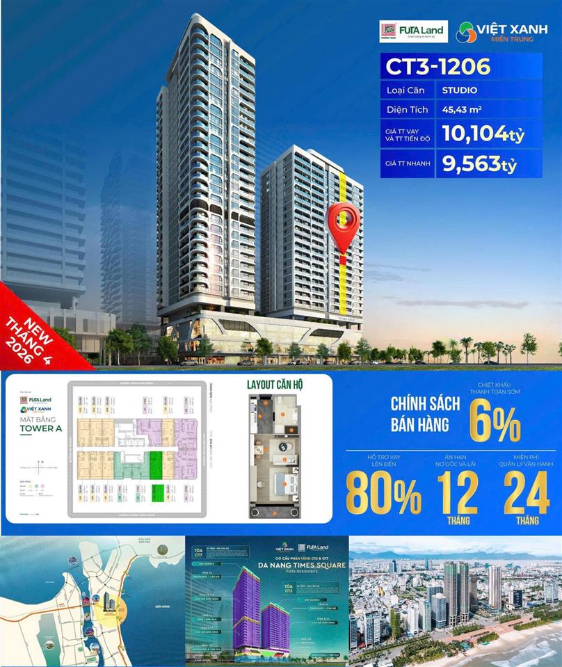Bán căn hộ chung cư tại đà nẵng times square  view biển mỹ khê