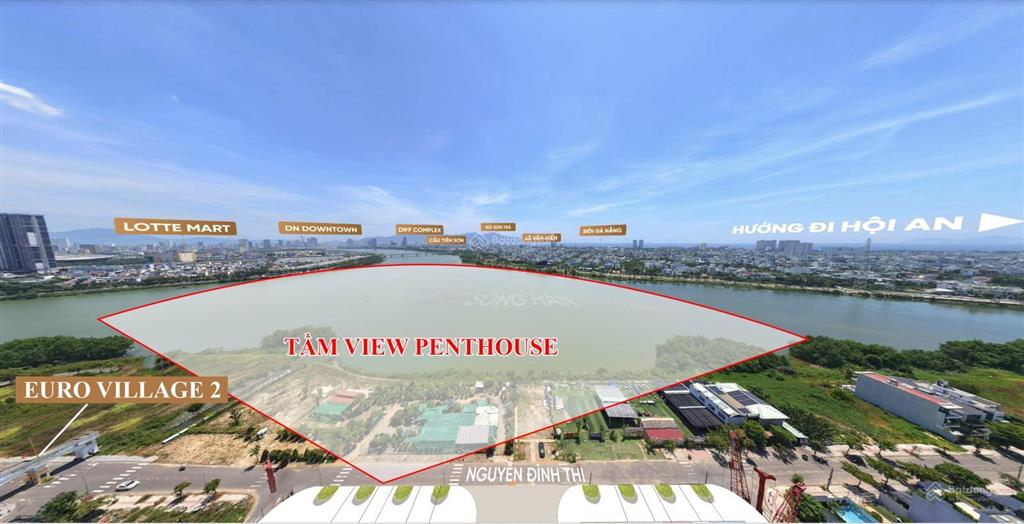 Penthouse trực diện sông  giá chỉ 55tr/m2  tầm view vĩnh viễn 3 trong 1 (sông, biển, pháo hoa)