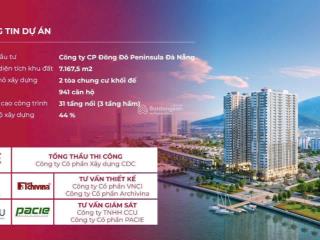 1 căn duy nhất 2pn 2wc tầng trung view sông hàn, vịnh biển  dự án căn hộ cao cấp peninsula đà nẵng