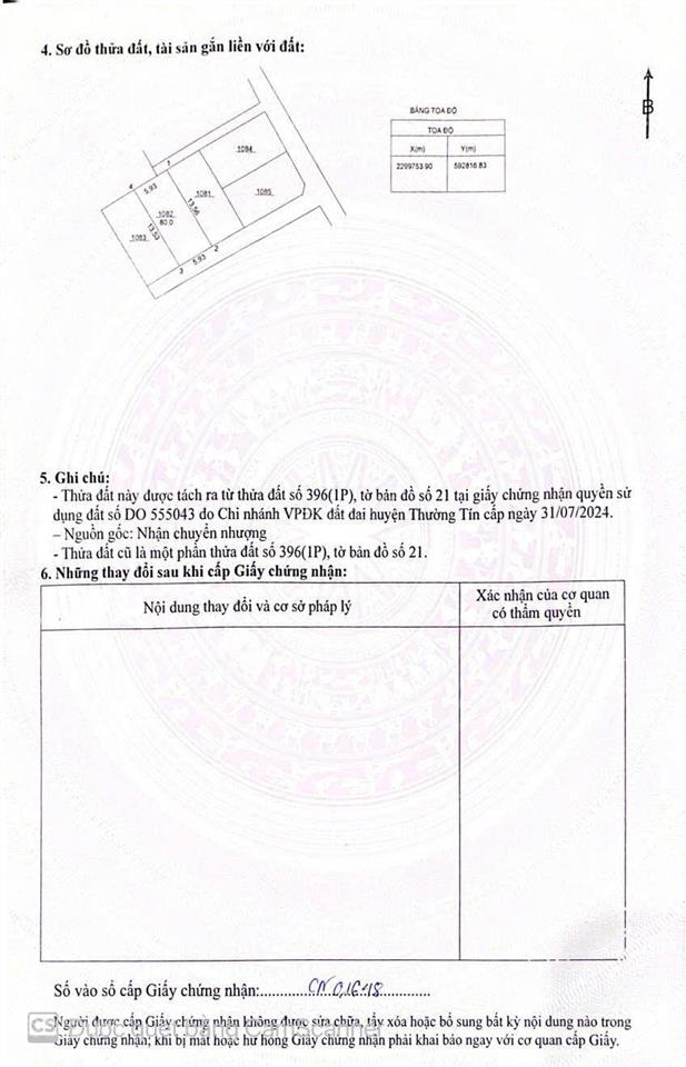 Bán gấp đất tại nguyên hanh, văn tự, thường tín, lô số 04 theo sơ đồ 3,12 tỷ, 80 m2