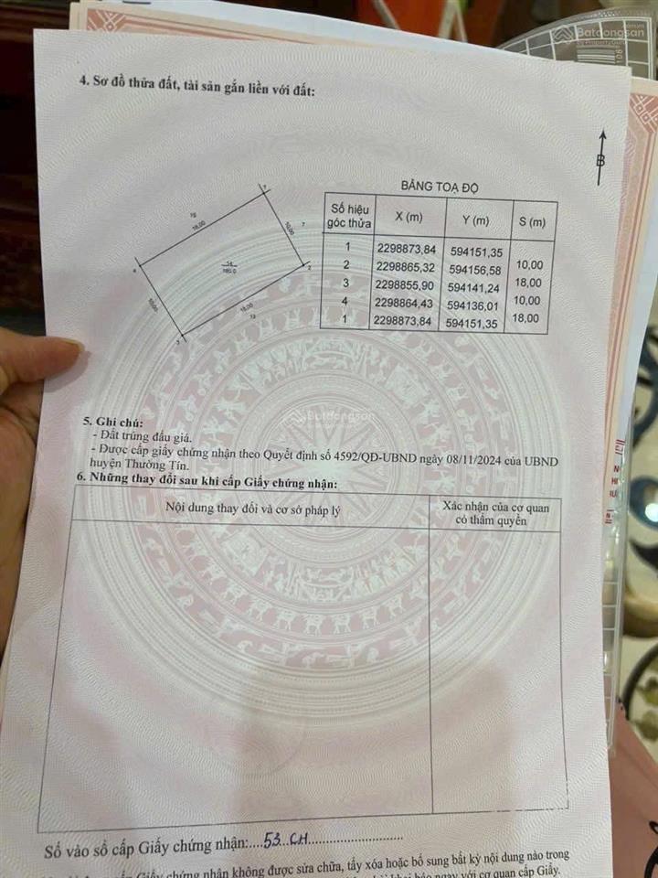 Bán đất đấu giá vạn điểm, giá thỏa thuận, 180m2, mặt tiền 10m, pháp lý đầy đủ