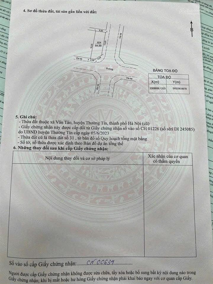 Bán đất siêu phẩm lô góc đấu giá vân tảo, giá thỏa thuận, 84.88m2
