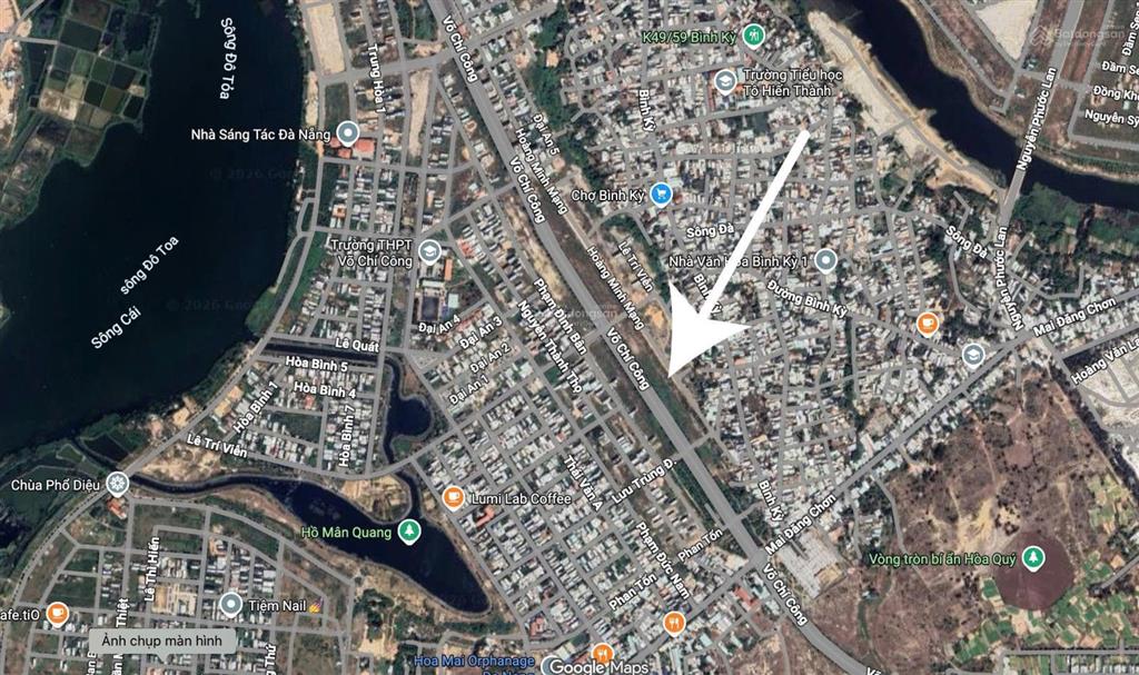 Bán đất mặt tiền hoàng minh mạng, hoà quý, đà nẵng. 113m2, đối lưng võ chí công, giá đầu tư.