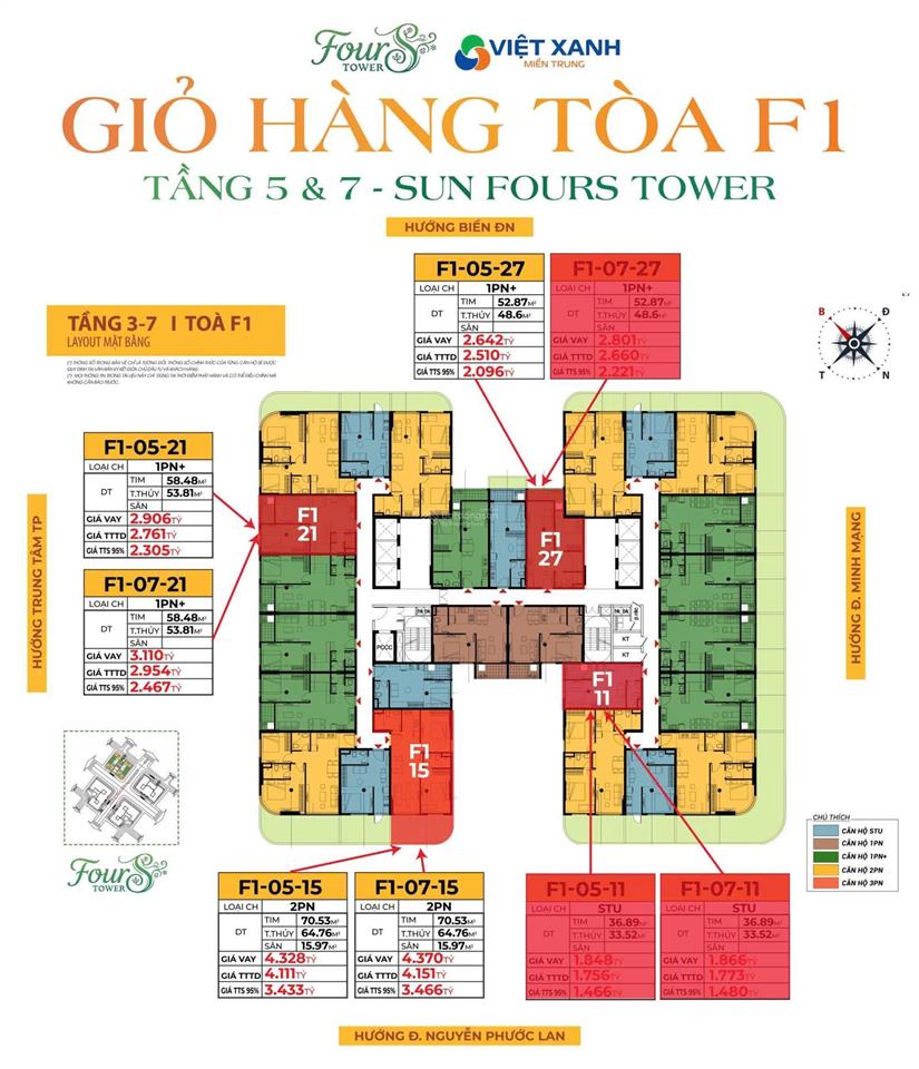 Bán căn hộ fours tower hòa xuân, đà nẵng. giá chỉ 1,5 tỷ | ck 28,5% | 0% lãi suất