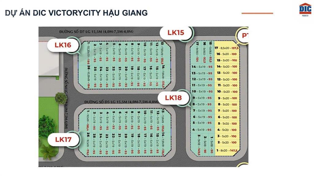 Mr. hiếu dic  bán lô đất nền dự án dic victory city cần thơ 95m2 (5x19m). giá 12 triệu/m2
