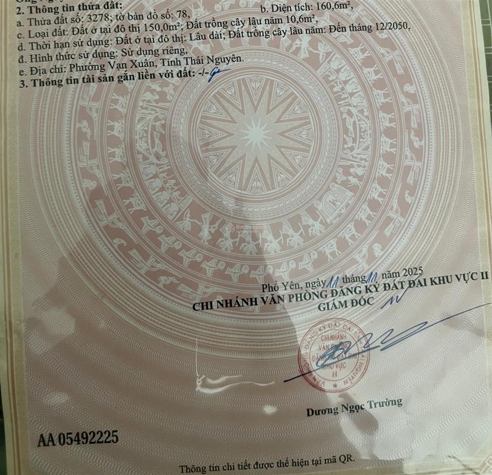 Bán gấp đất thổ cư 160m2 tại gần trường thpt lý nam đê, 1,8 tỷ