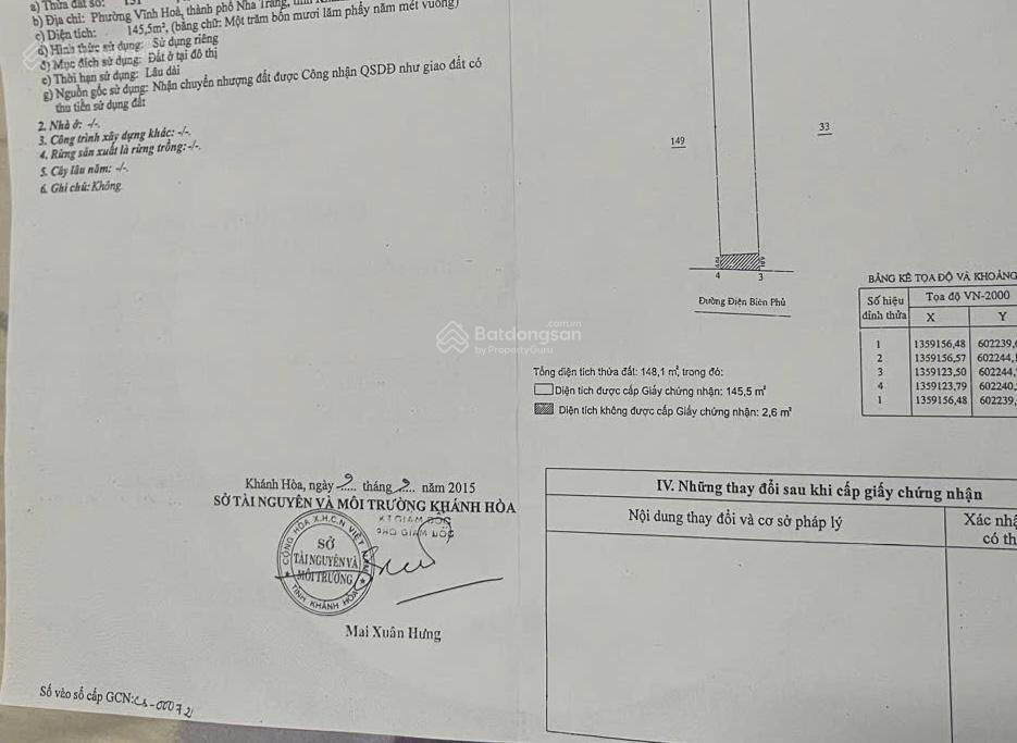 Mặt tiền điện biên phủ nha trang đất mt luôn tăng đều tiền không tự sinh ra, nhưng lô này..