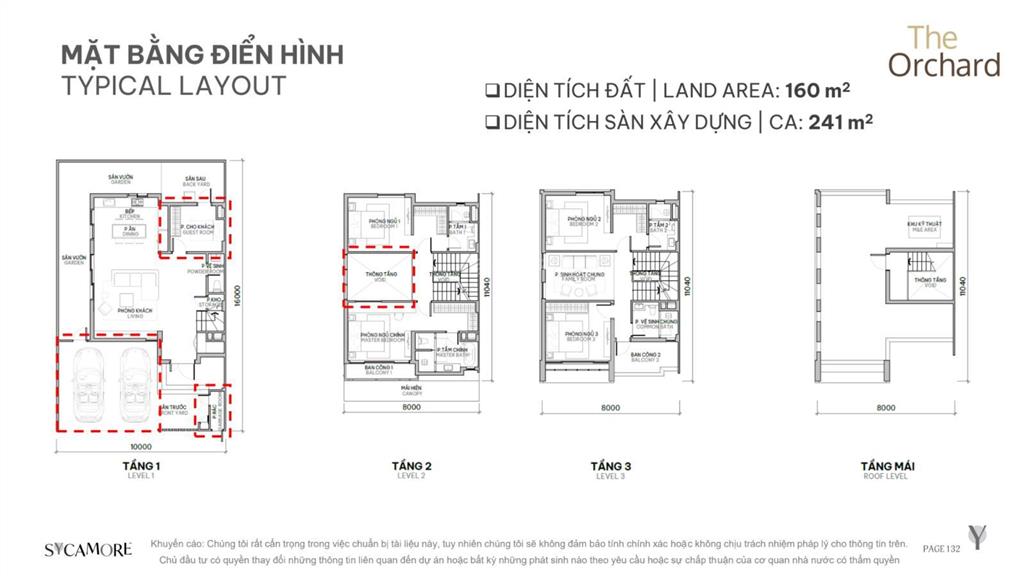 Bán biệt thự the orchard giá 17,8 tỷ. view công viên. 160m2 đất. vị trí đối diện dãy đơn lập