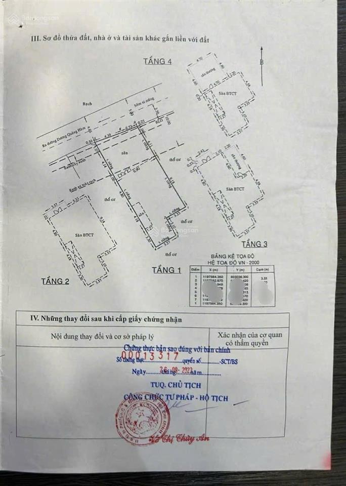Nhà 4 tầng  ngang 7m  hẻm xe tải thông 1 sẹc  dương quảng hàm gv  12tỷ (tl)
