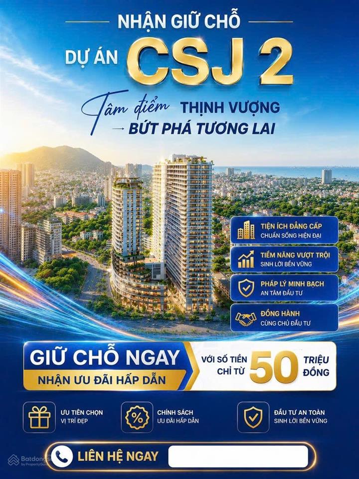 Nhận booking csj 2 dự án biểu tượng mặt tiền biển thùy vân | bãi sau vũng tàu csj