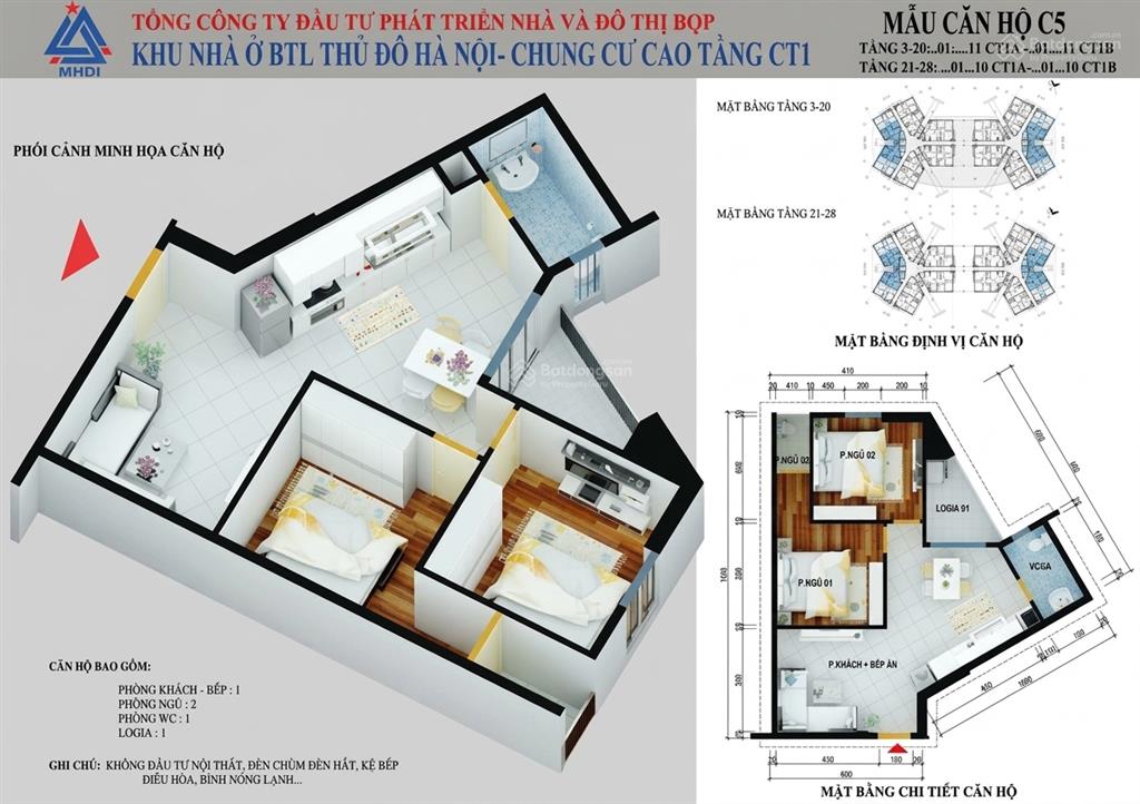 Bán căn hộ 2 ngủ full nội thất tại ct1a yên nghĩa  vị trí đắc địa, ở ngay  cc