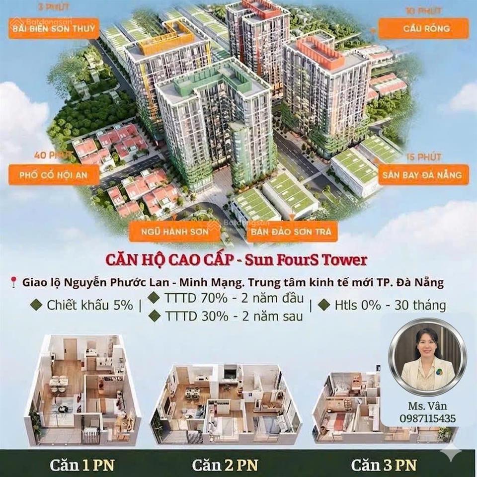 Căn hộ 1pn+ fours tower 50m view sông trung tâm nam đà nẵng giá tốt