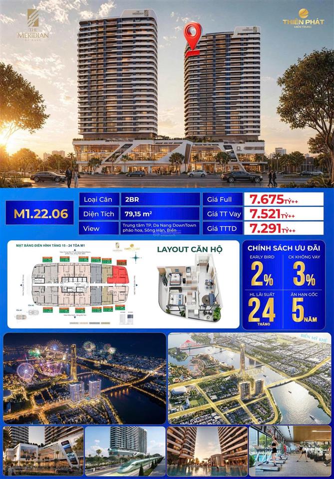 Căn 1pn+ 61m2 view sông hàn + biển + pháo hoa trung tâm đà nẵng giá chỉ từ 5,0 đồng the