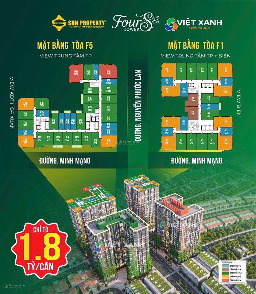 Bán gấp căn hộ fours giá chỉ từ 1.x tỉ view biển dự án fours tower  giá gốc từ cdt sun group